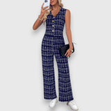 Dina™ - Set din două piese cu decolteu în V și pantaloni asortați