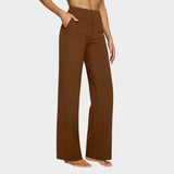 Calista™ | Pantaloni largi pentru femei, culoare maro