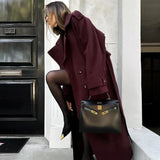 Amalija | Trench de culoare vin