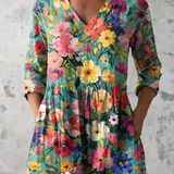 Nora | Duga Bluza s V-Izrezom