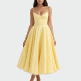 Klaudija™ - Rochie Midi Galbenă