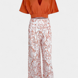 Compleu Olivia Boho cu decolteu în V și pantaloni largi