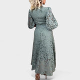 Viktorija™ - Rochie cu Dantelă Tip Lanternă