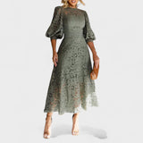 Viktorija™ - Rochie cu Dantelă Tip Lanternă