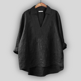Dovilė™ - Bluza din In Eleganță Argintie