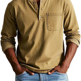 Philipp | Tricouri Henley pentru Bărbați cu Mâneci Lungi Casual