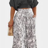 Compleu Olivia Boho cu decolteu în V și pantaloni largi