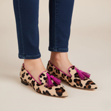 Ženske mokasine s ružičastim leopard printom