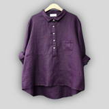Ema™ - Bluza din In Verde Simplă
