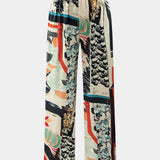 Pantaloni Drepți cu Talie Înaltă Arce cu Model Floral