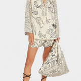 Cămașă Amalia Stil Boho cu Șorturi Elastice