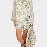 Cămașă Amalia Stil Boho cu Șorturi Elastice