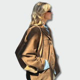 Laima™ – Trench din suede maro pentru toamnă