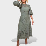 Viktorija™ - Rochie cu Dantelă Tip Lanternă