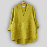 Dovilė™ - Bluza din In Eleganță Argintie
