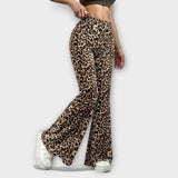 Berenice™ - Pantaloni bootcut cu imprimeu leopard