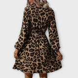 Beatriz - Rochie Scurtă cu Model de Leopar