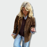 Laima™ – Trench din suede maro pentru toamnă
