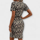 Fátima - Rochie stilizată cu model de leopard