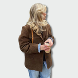 Laima™ – Trench din suede maro pentru toamnă