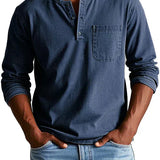 Philipp | Tricouri Henley pentru Bărbați cu Mâneci Lungi Casual
