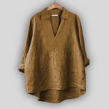 Dovilė™ - Bluza din In Eleganță Argintie