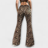Berenice™ - Pantaloni bootcut cu imprimeu leopard