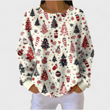 Anna - Pulover boje kreme s uzorkom božićnog drvca