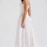 Irena™ - Rochie Maxi cu Bretele Subțiri și Model Floral