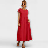 Rochie Midi cu Linie Simplă și Buzunare Laterale