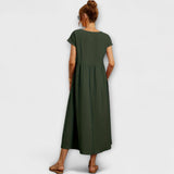 Rochie Midi cu Linie Simplă și Buzunare Laterale