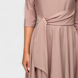 Ana - Rochie Midi Elegantă cu Curea în Talie