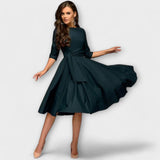 Ana - Rochie Midi Elegantă cu Curea în Talie