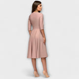 Ana - Rochie Midi Elegantă cu Curea în Talie
