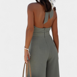 Jessica Mono Halter Cu Spatele Gol și Pantaloni Largi