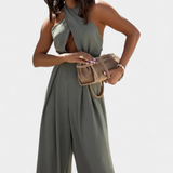 Jessica Mono Halter Cu Spatele Gol și Pantaloni Largi