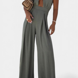 Jessica Mono Halter Cu Spatele Gol și Pantaloni Largi