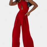 Jessica Mono Halter Cu Spatele Gol și Pantaloni Largi