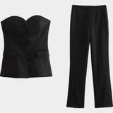 Set Paesha fără mâneci și pantaloni largi
