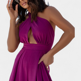 Jessica Mono Halter Cu Spatele Gol și Pantaloni Largi