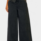 Compleu din denim Ludovica cu sacou mulat și pantaloni largi