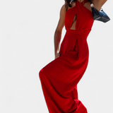 Jessica Mono Halter Cu Spatele Gol și Pantaloni Largi