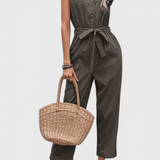 Rochie Marie Mono fără Mâneci cu Butoane