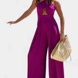 Jessica Mono Halter Cu Spatele Gol și Pantaloni Largi