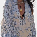 Cămașă Amalia Stil Boho cu Șorturi Elastice