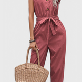 Rochie Marie Mono fără Mâneci cu Butoane