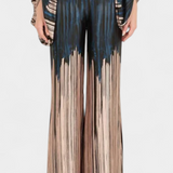 Sybella Set din Două Piese cu Umeri Decupați și Pantaloni Largi cu Model