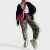 Carina™ - Blugi retro cu model de leopard