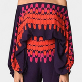 Sybella Set din Două Piese cu Umeri Decupați și Pantaloni Largi