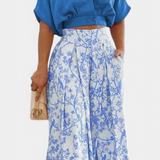 Compleu Olivia Boho cu decolteu în V și pantaloni largi